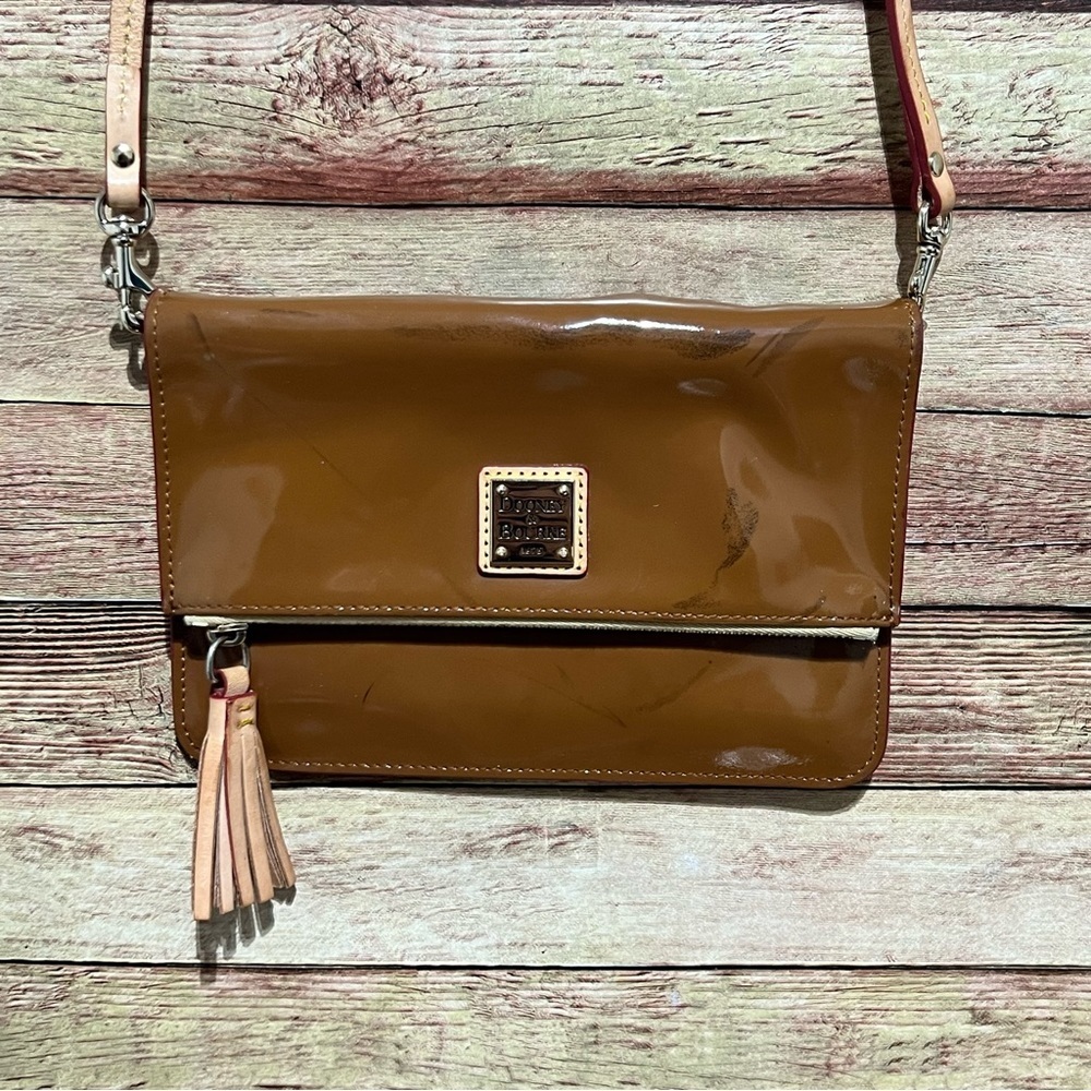 Dooney & Bourke Brown Patent Leather Crossbody